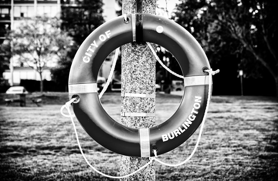 Black And White Photograph - Life Buoy Ring by Klm Studioline