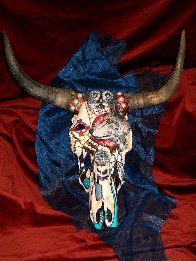 Skull Mixed Media - Life from Death by Jamie Jonas