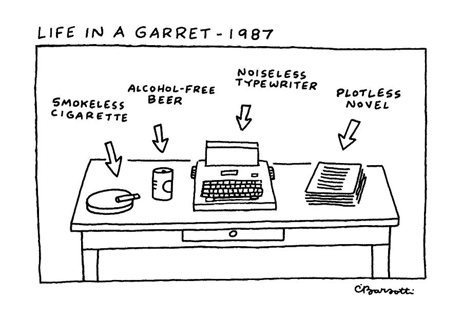 Life In Garret-1987 Drawing by Charles Barsotti