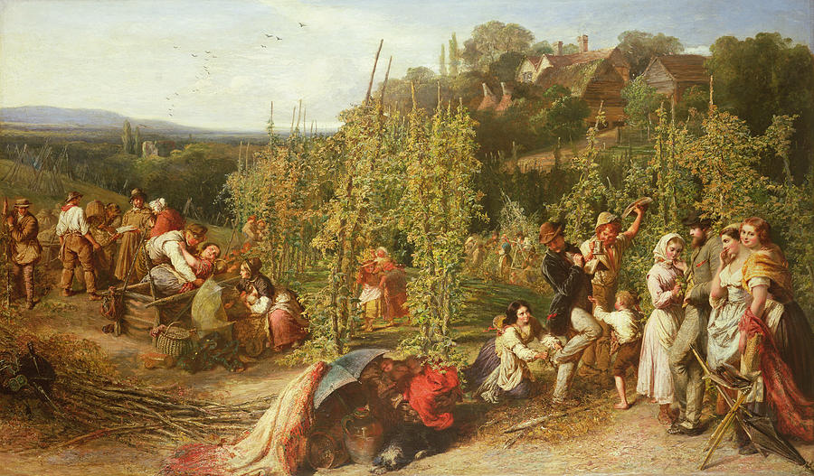 Drinking Painting - Life In The Hop Garden, 1859 by Phoebus Levin