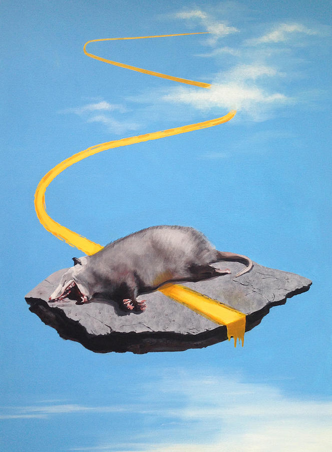 Opossum Painting - Life Is A Highway by Jeffrey Bess