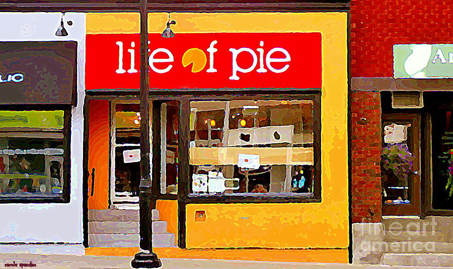 Life Of Pie Bake Shop Bank St Old Ottawa Storefronts Street Scenes Glebe Paintings Carole Spandau Painting by Carole Spandau