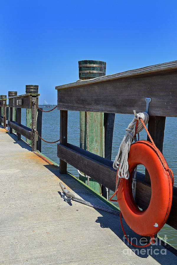 Life Preserver Charleston Pier Photograph by Amy Lucid