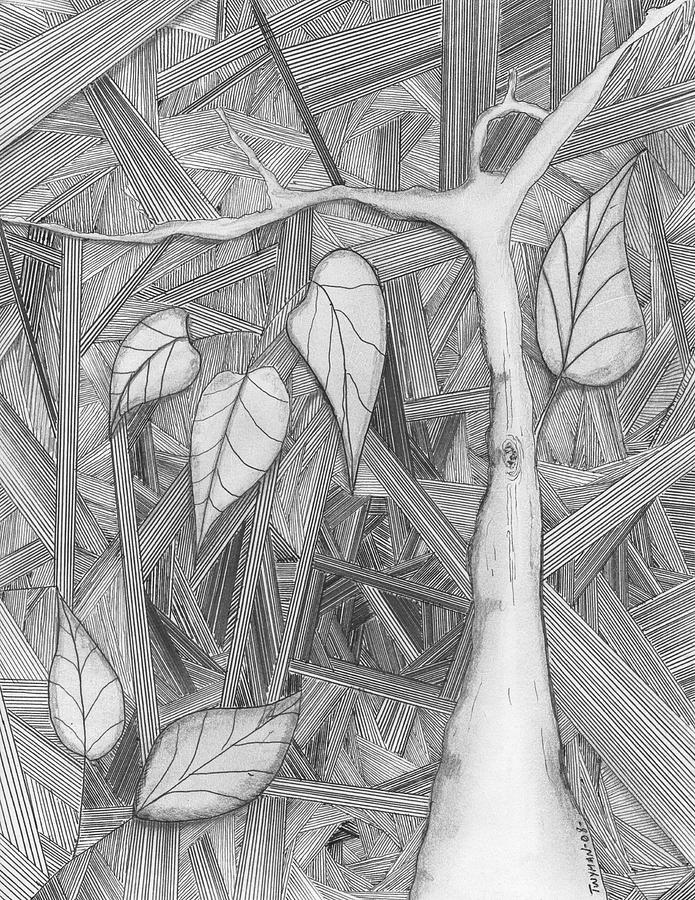 Surreal Tree Drawing - Life Prevails by Dan Twyman