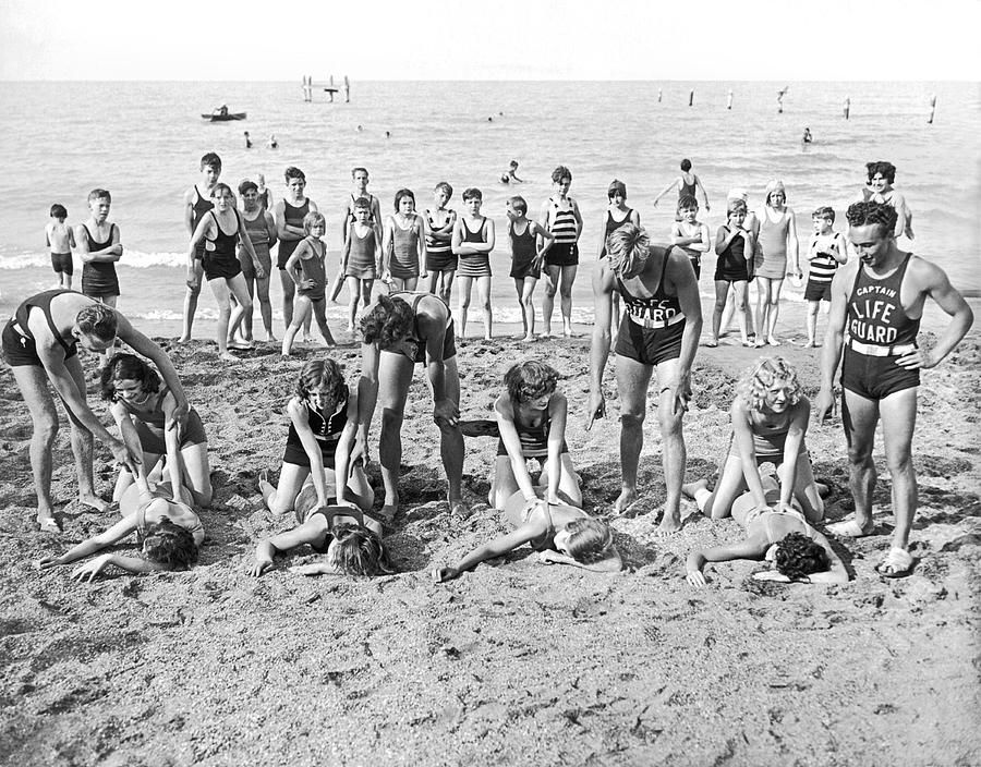 Life Saving Instructors Photograph by Underwood Archives