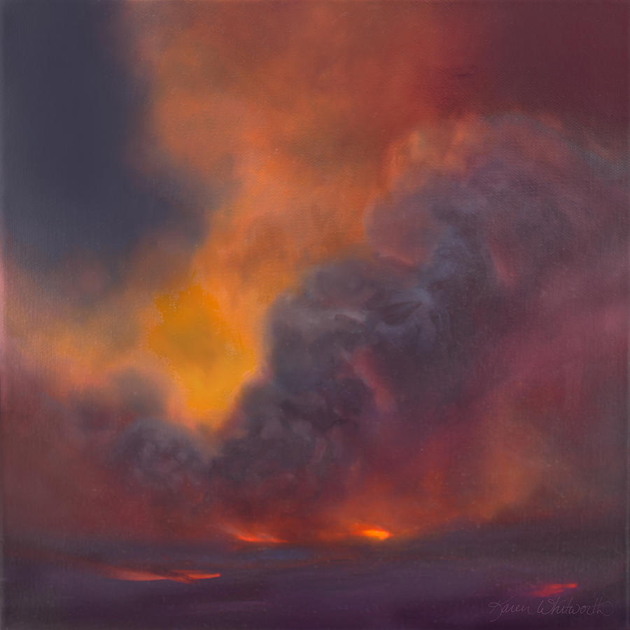 Volcano Painting - Life Within Hawaiian Volcano by K Whitworth