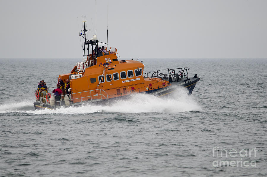 Boat Photograph - Lifeboat in action by Steev Stamford