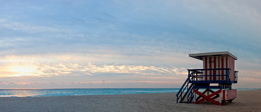 Architecture Photograph - Lifeguard On The Beach, Miami by Panoramic Images