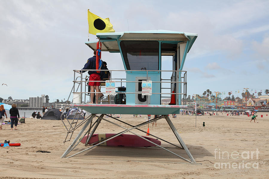 It Movie Photograph - Lifeguard Shack At The Santa Cruz Beach Boardwalk California 5D23711 by Wingsdomain Art and Photography
