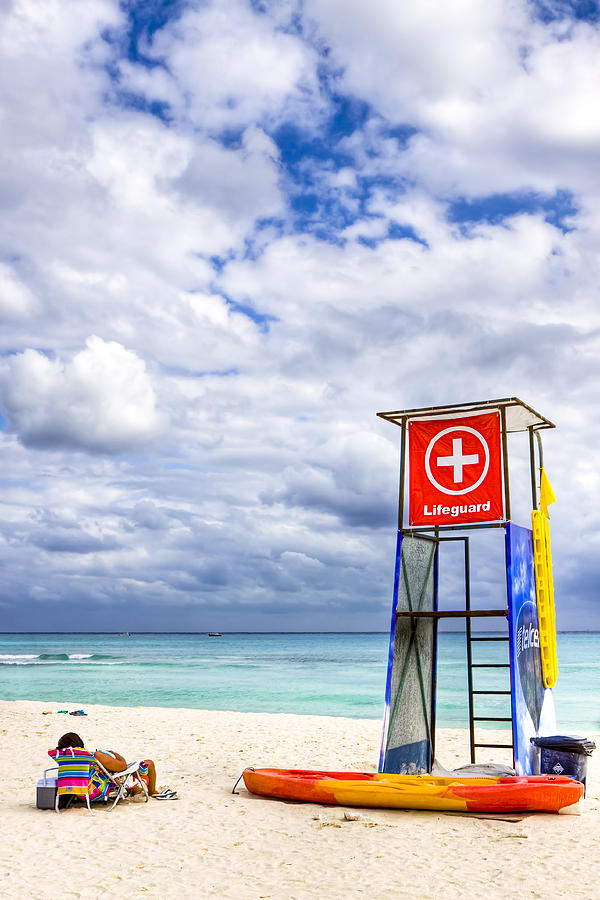 Lifeguard Stand On A Lazy Caribbean Beach Photograph by Mark Tisdale