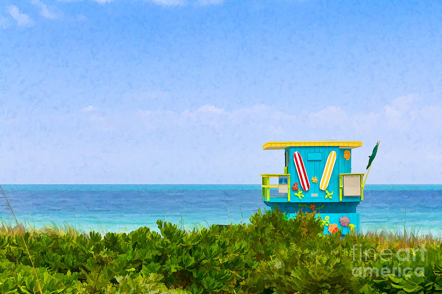 Lifeguard Station In Miami Photograph by Les Palenik