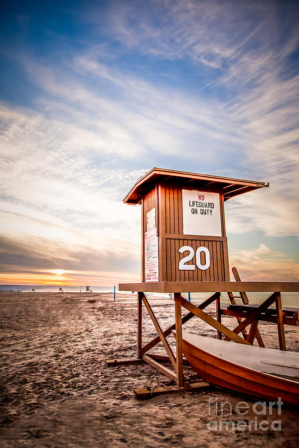 Lifeguard Tower 20 Newport Beach CA Picture Photograph by Paul Velgos