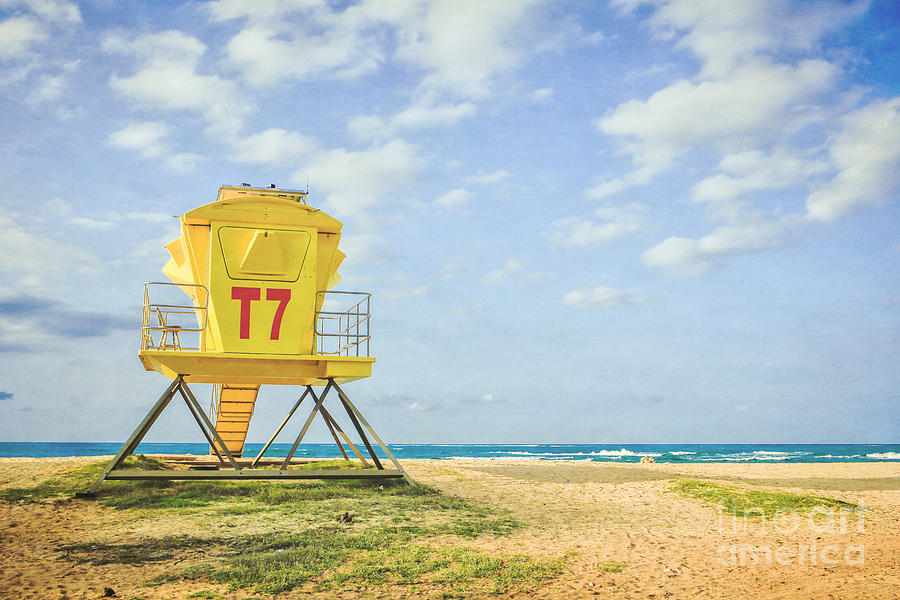 Summer Photograph - Lifeguard Tower at the beach by Edward Fielding