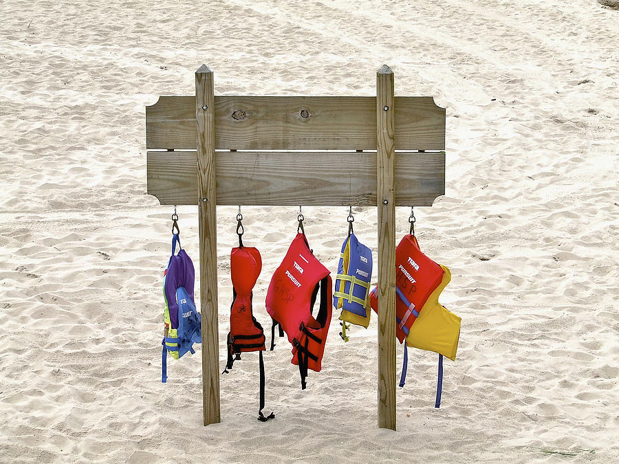 Lifejackets at the Beach Photograph by Richard Gregurich