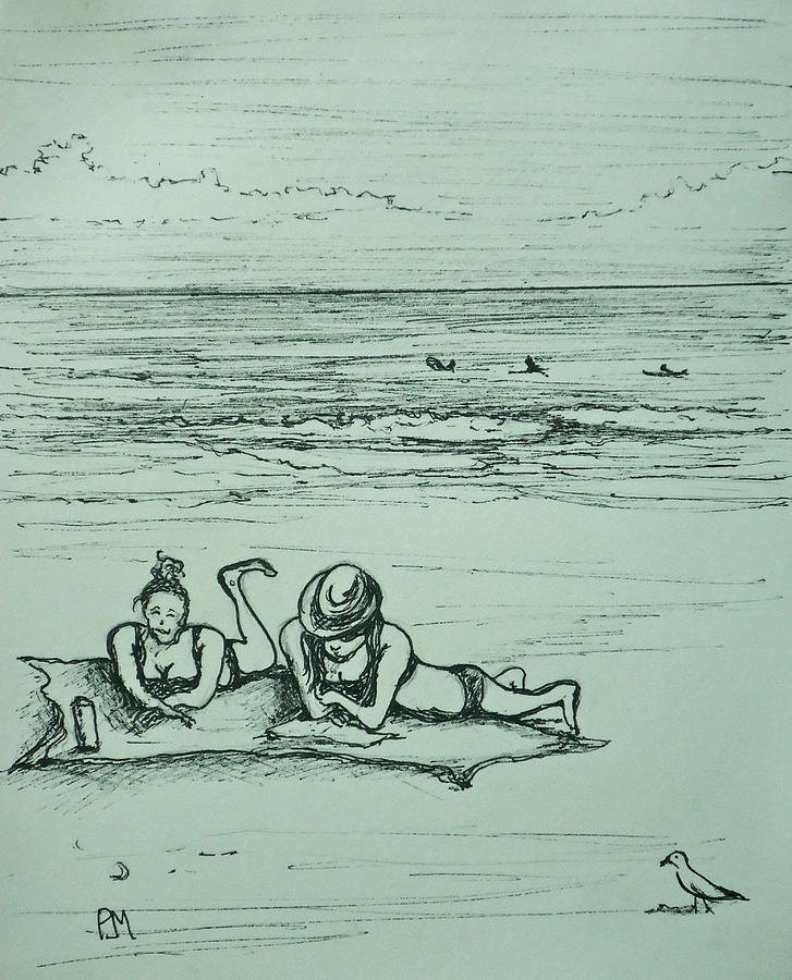 Beach Drawing - Lifes a Beach by Pete Maier Beach Drawing - Lifes a Beach by Pete Maier