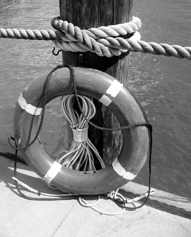 Lifesaver - Black and White Photograph by Ellen Tully