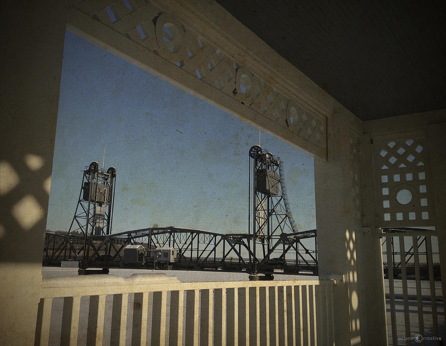 Vintage Photograph - Lift Bridge Gazebo by Tim Nyberg
