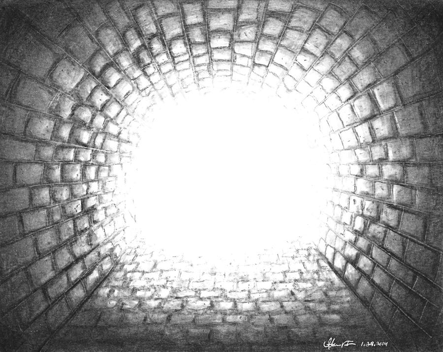 Light At The End Of The Tunnel Drawing By Adam Vereecke