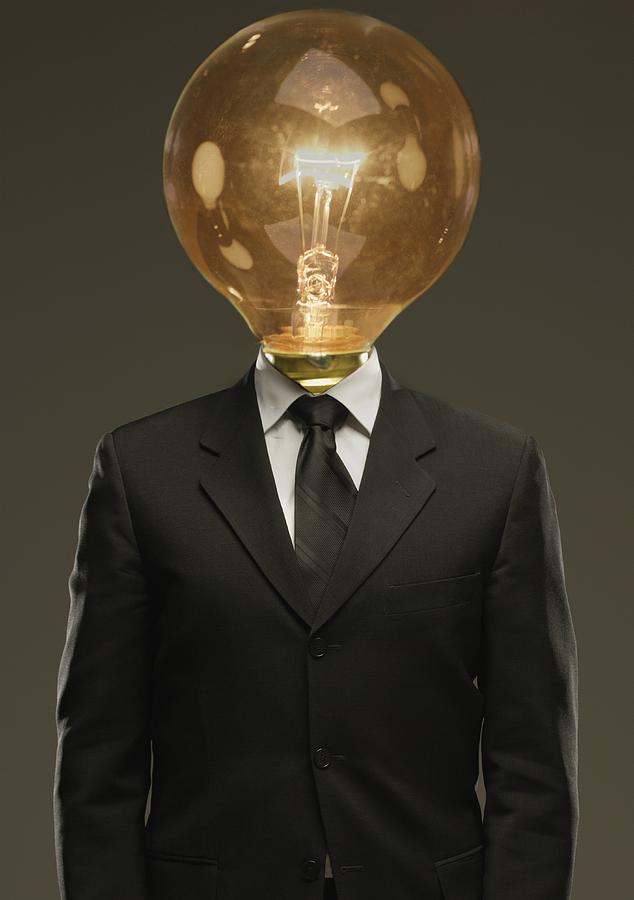 Light Bulb Head Photograph by Darren Greenwood