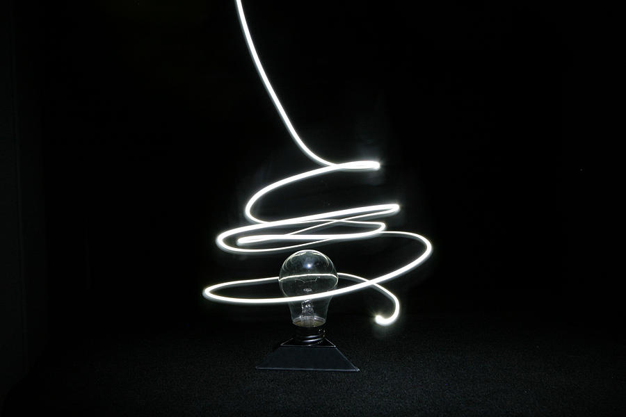 Light Bulb Light Painting Photograph by Barbara West