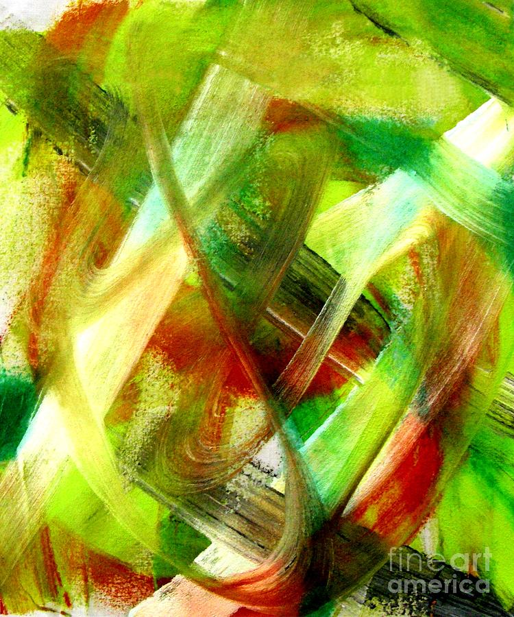 Lime Green Painting - Light Burst 5 by Sylvie Heasman