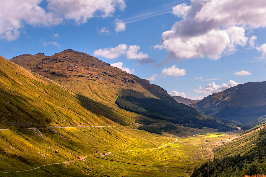 Light Clouds over Glen Croe. Scotland Photograph by Jenny Rainbow