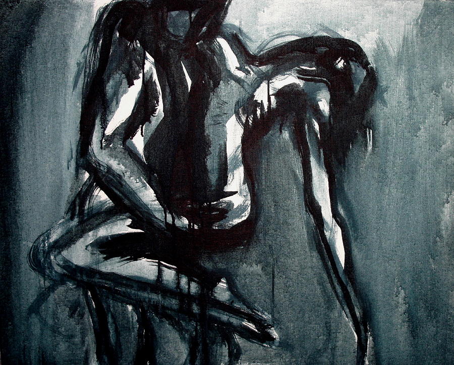 Black And White Painting - Passion Tango by Jarmo Korhonen aka Jarko