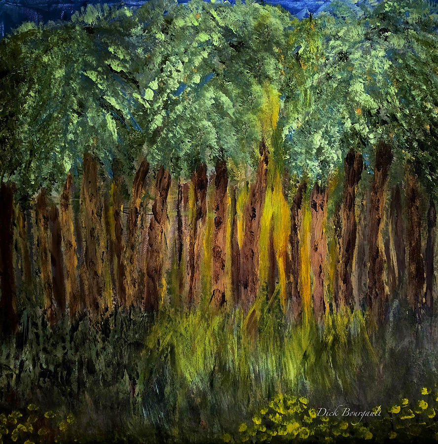 Light in the Forest Painting by Dick Bourgault