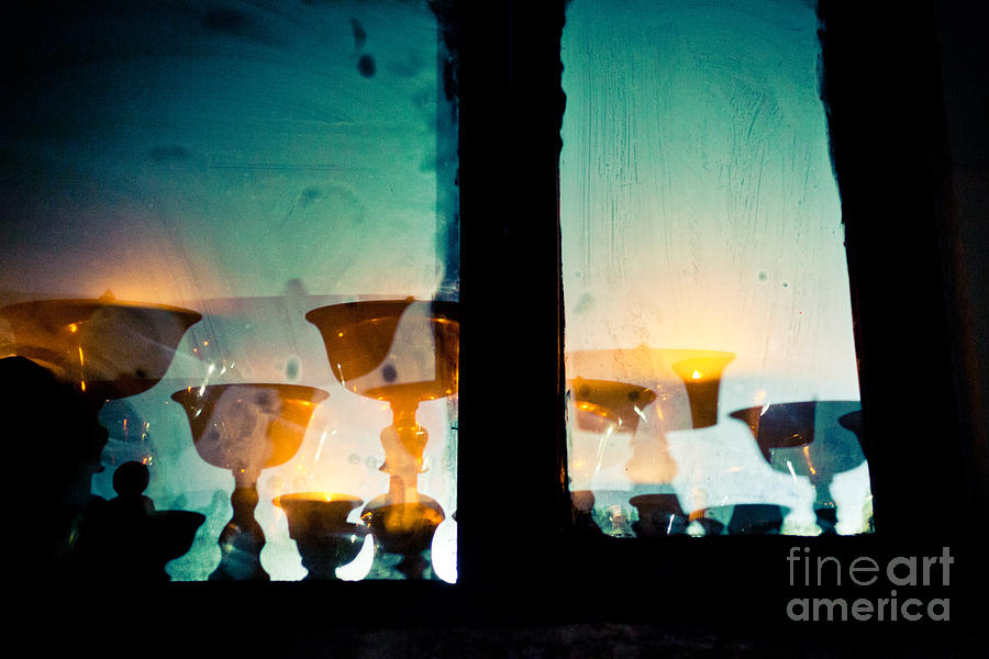 Light in window near  Stupa Boudhanath  Photograph by Raimond Klavins