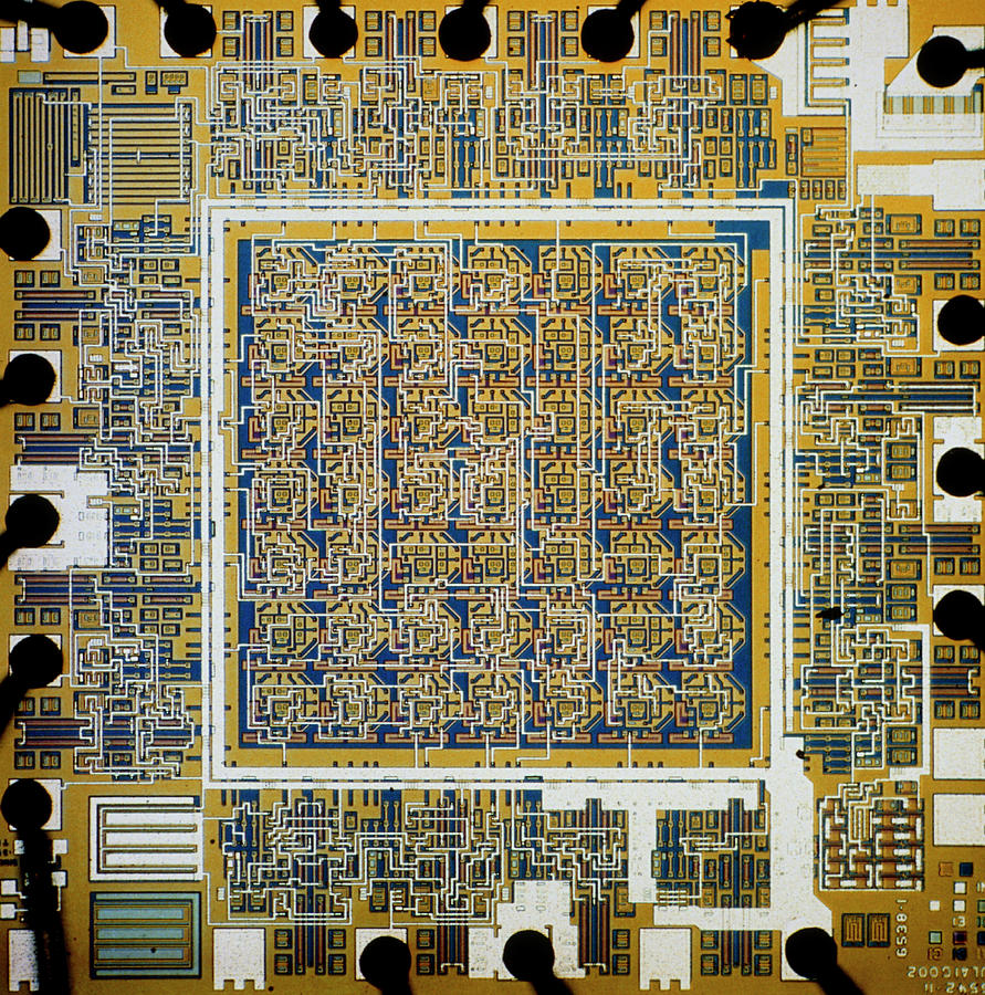 Light Micrograph Of Ferranti Microprocesspr Chip Photograph by Ferranti Electronics/a. Sternberg/science Photo Library.