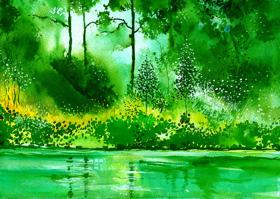 Light N Greens R Painting by Anil Nene