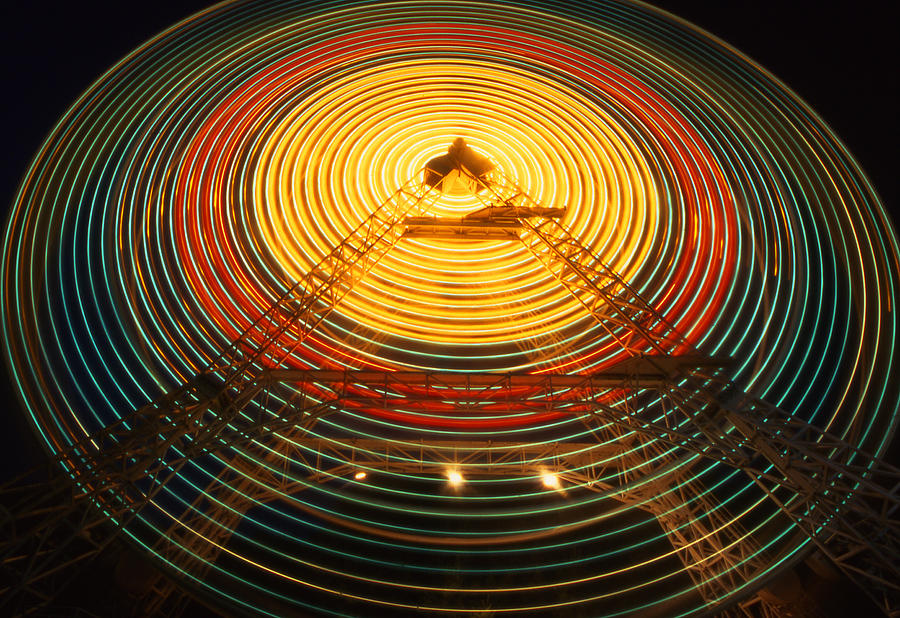 Light ovals ferris wheel Kennywood Pittsburgh Photograph by Blair Seitz