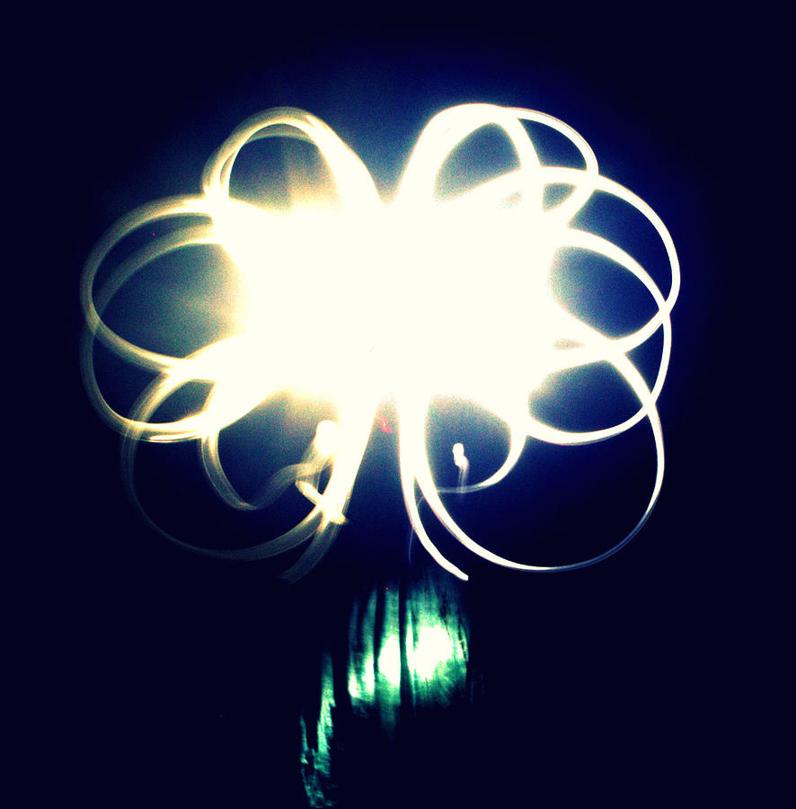 Light Painting Flower Photograph by Shannon Louder