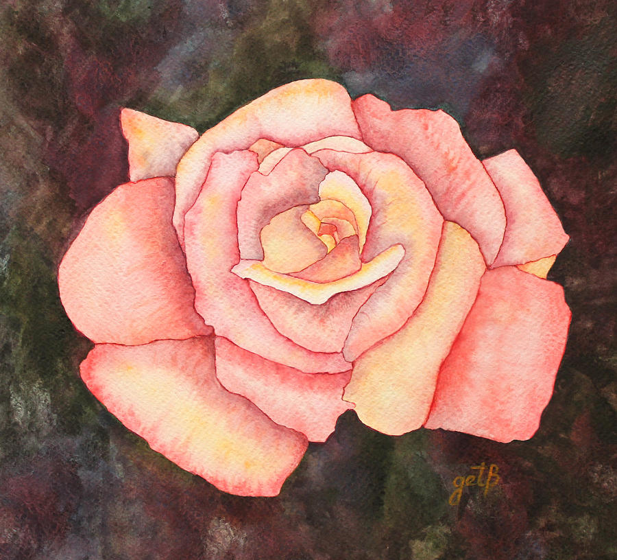 Light Pink Rose original watercolor painting on paper Painting by Georgeta  Blanaru