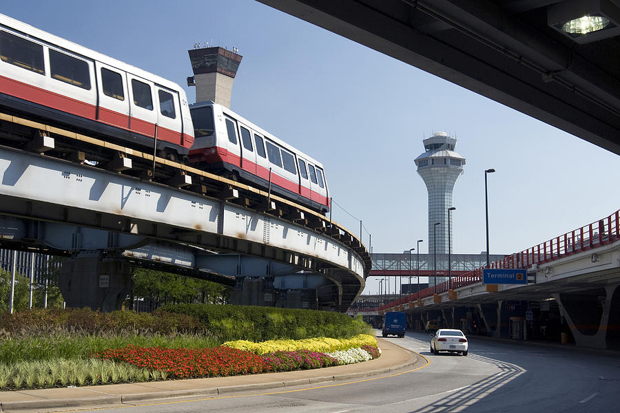 Light Rail At Chicago Ohare Airport Photograph by Theodore Clutter