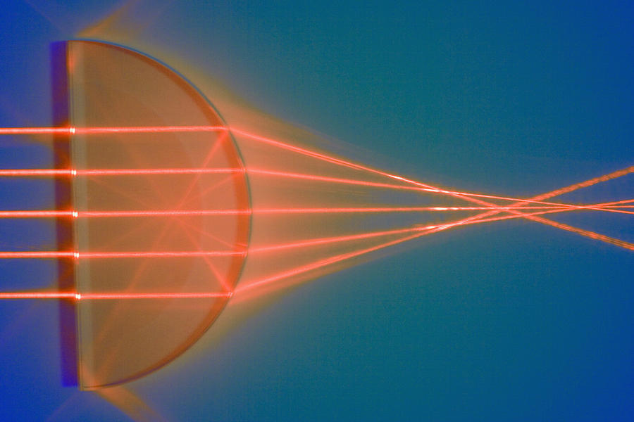 Light Rays Through Planoconvex Lens Photograph by Science Stock Photography