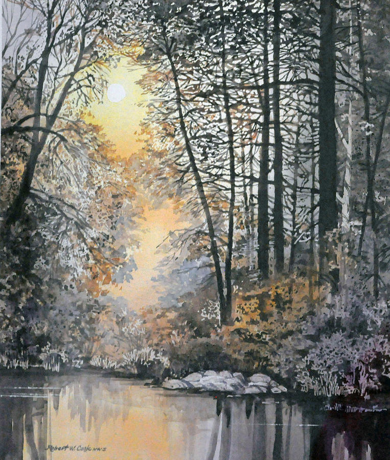Light Through the Woods Painting by Robert W Cook 