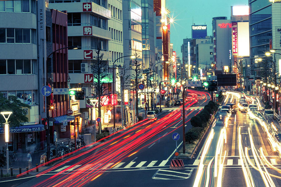 Light Trails And Cityscape Photograph by Herica Suzuki