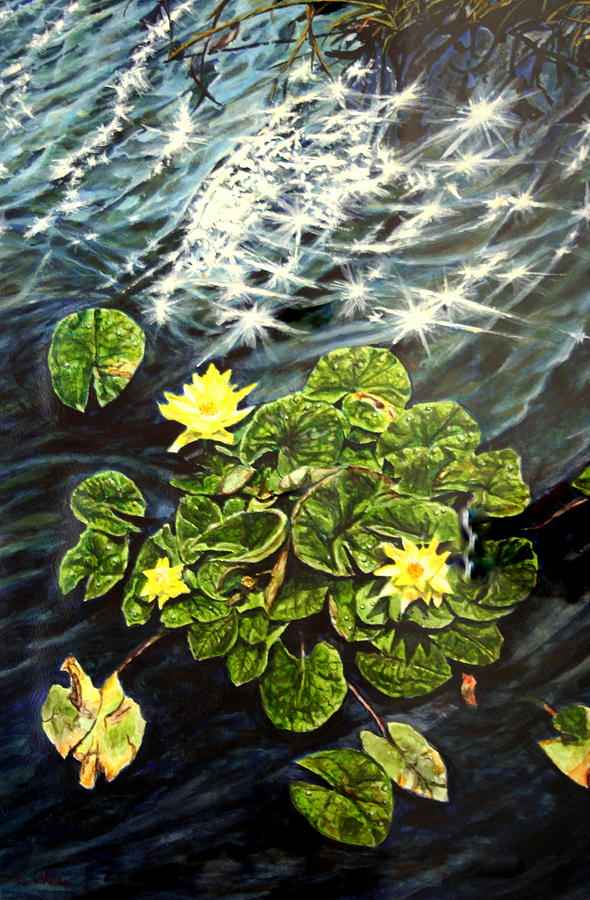 Flower Painting - Light Wind and Waterlilies by Thomas Akers