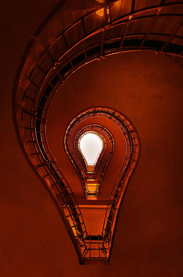 Lightbulb staircase Photograph by Jaroslaw Blaminsky