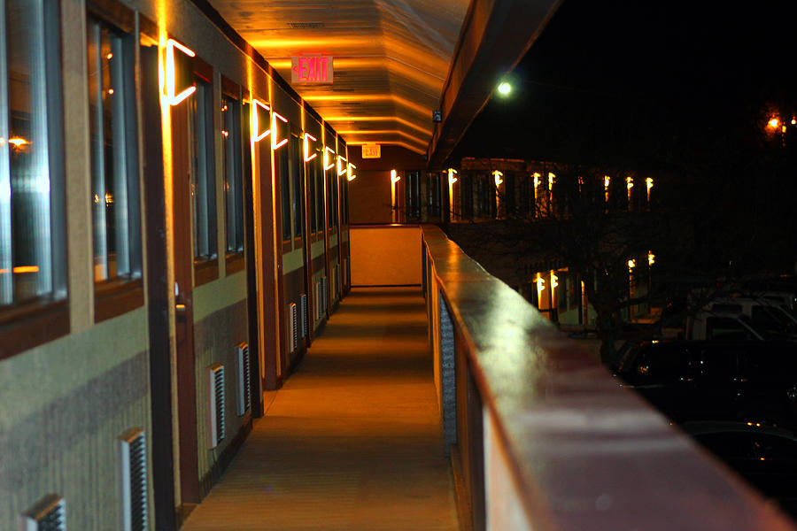 Lighted Balcony Photograph