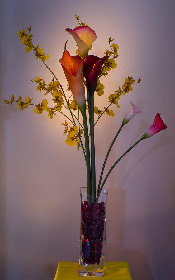 Lily Photograph - Lighted Calla Lillies by Douglas Barnett