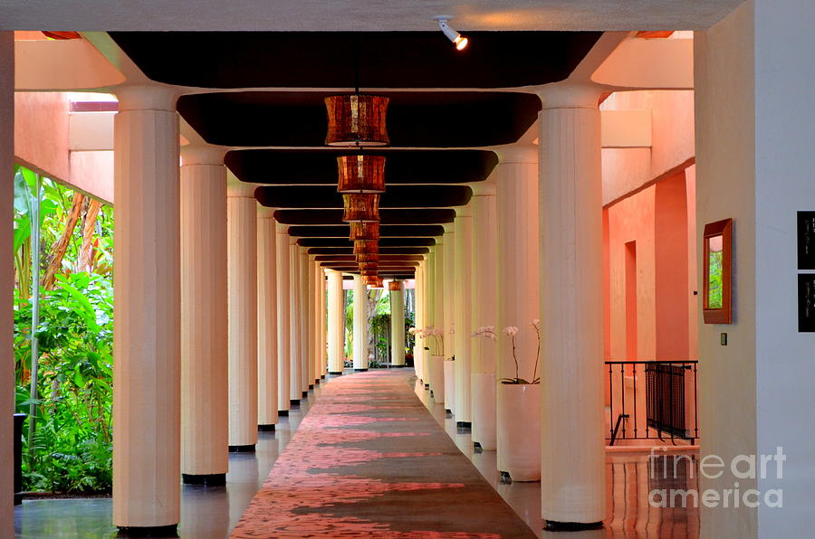 Architecture Photograph - Lighted Columns by Mary Deal
