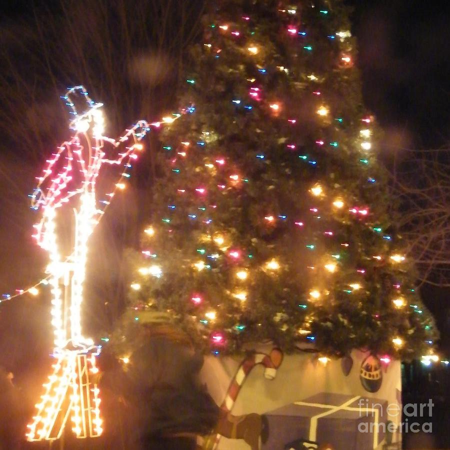 Lighted decorating of tree by Ronda Douglas Lighted decorating of tree by Ronda Douglas