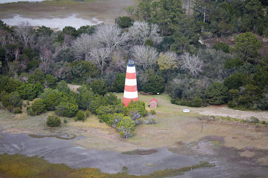 Lighthouse Aerial Near Jekyll Island Photograph