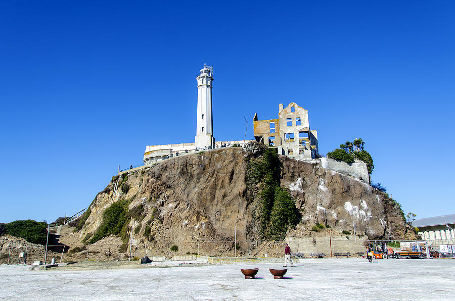 Lighthouse at Alcatraz Digital Art by Pravine Chester
