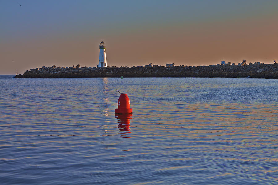 Lighthouse at Harbor Photograph by SC Heffner