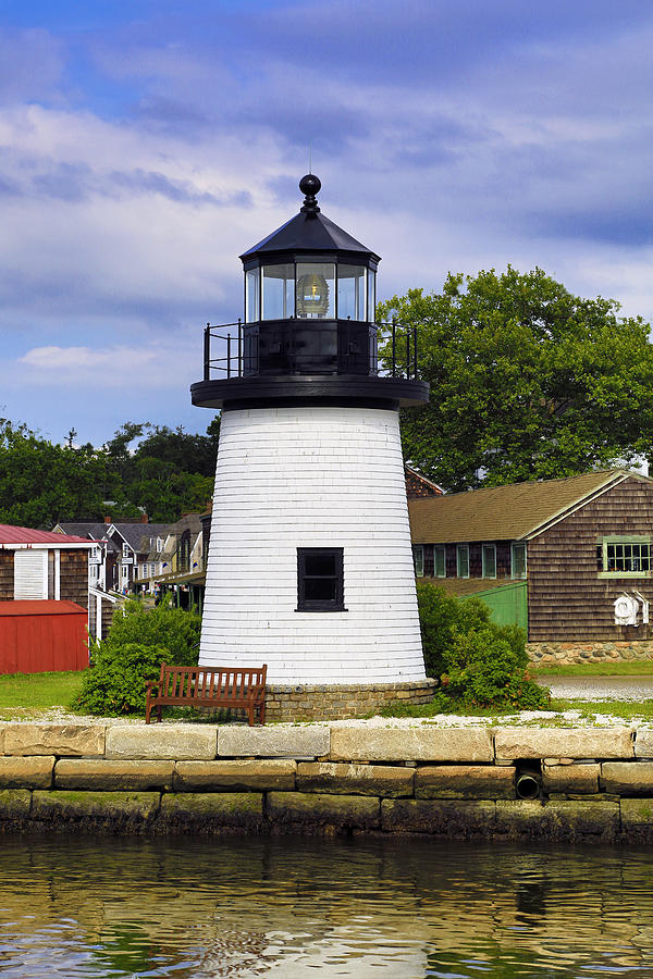 Lighthouse at Mystic Seaport Digital Art by John Hoey