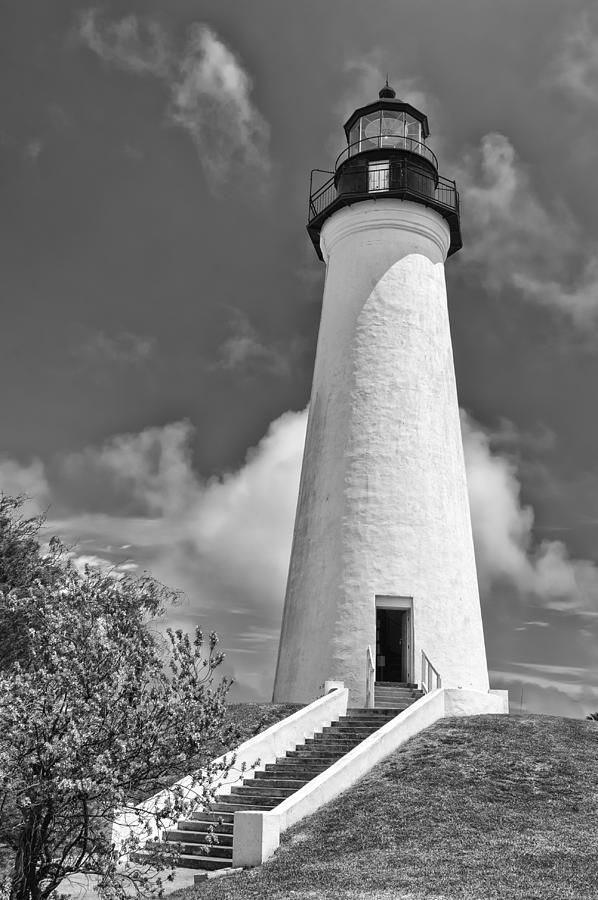 Lighthouse at Port Aransas BW Photograph by Alan Tonnesen - Pixels