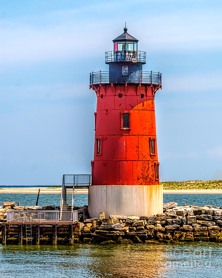 Lighthouse at the Delaware Breakwater Photograph by Nick Zelinsky Jr